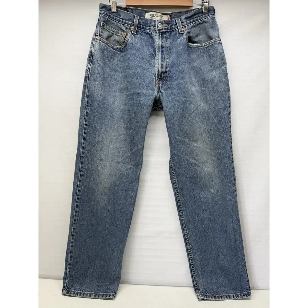 LEVIS 550 Mens 34x32 (32x30) Relaxed Fit Cotton Denim Blue Jeans